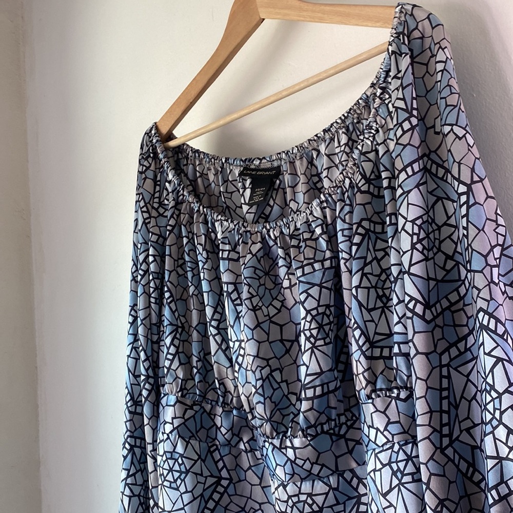 Lane Bryant 22/24 Geometric Print Off Shoulder Top - Picture 8 of 10